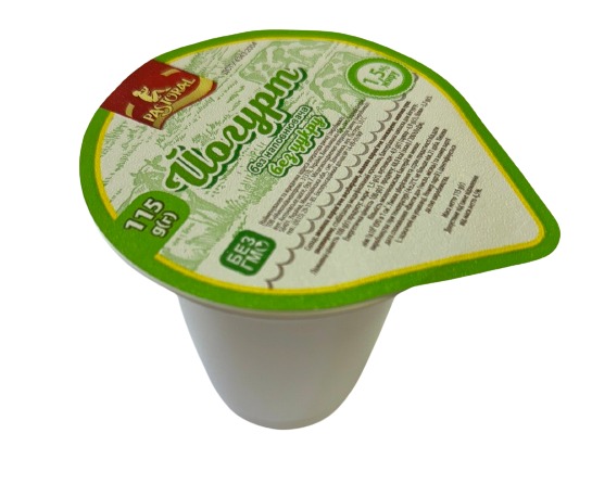 Йогурт PASTORAL 1,5% жиру, без наповнювача, 115г стакан